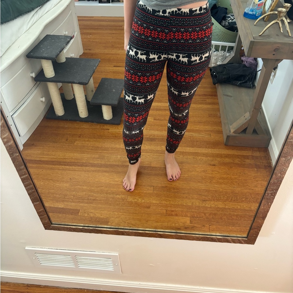 Festive Reindeer Patterned Leggings